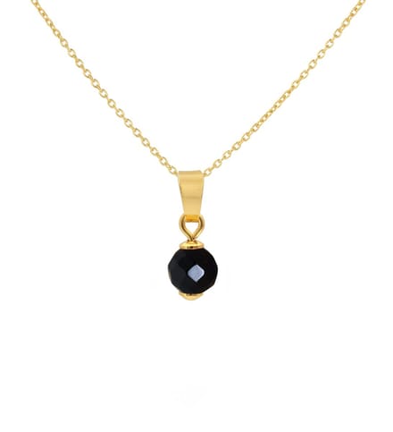 ARLIZI 2017 Ketting zwarte spinel hanger - verguld - 44 cm