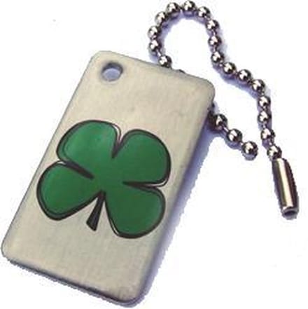 Hanger met klavervier voor tas of koffer met QR code