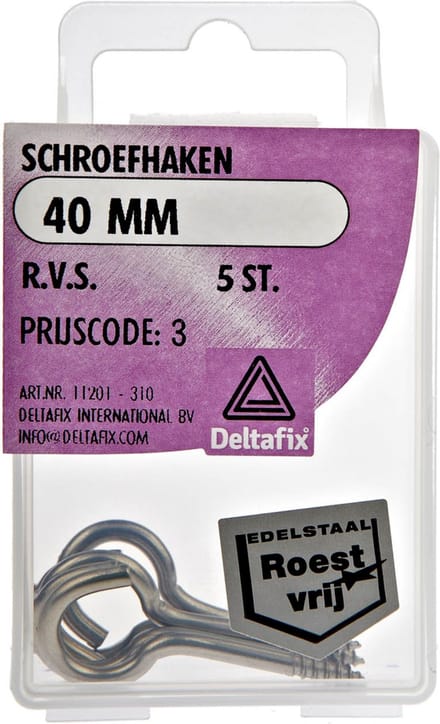 Deltafix Schroefogen - 5x - verzinkt metaal - 40 mm - ijzerwaren bevestigsmaterialen