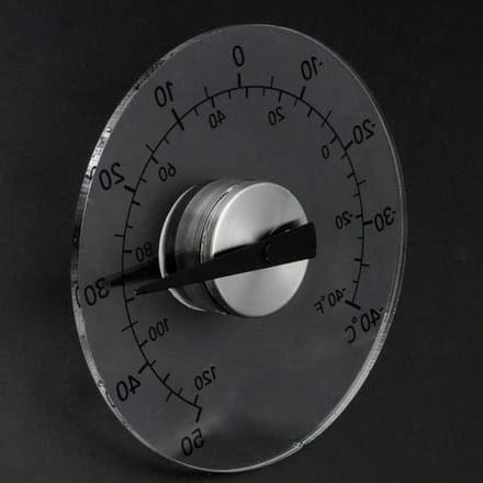 Buitenthermometer Deurglas - Weerindicator Temperatuur - Buiten Temperatuur Meten - Rond Glasontwerp - 11cm Diameter - Zilver