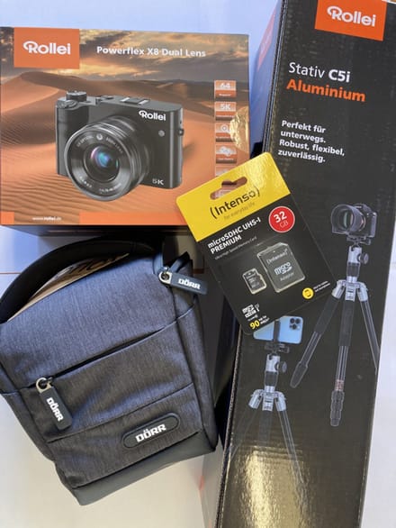Rollei Powerflex X8 Dual Lens - inclusief Statief - Tas - micro SD kaart 32GB