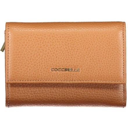 COCCINELLE Leren portemonnee Metallic Soft Wallet Grainy Leather Cognac bruine