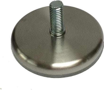 FLE - Stalen stelvoet rvs look rond ø 7 cm en hoogte 1 cm (M10)