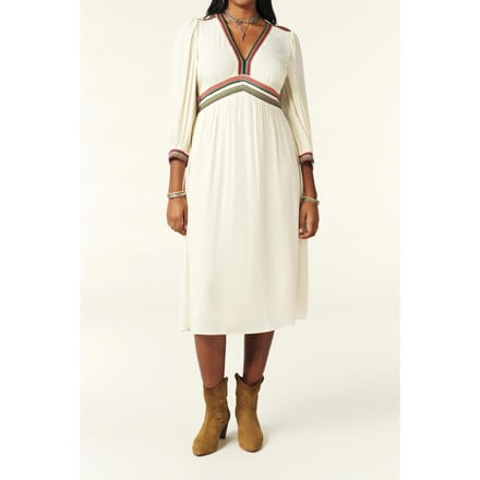 BA&SH Robe Tanina Ecru Maat: S | Midi Jurken Outlet | Dames | Ecru