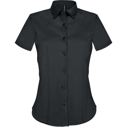 Kariban Dames stretch blouse korte mouwen K532 - Black - XL