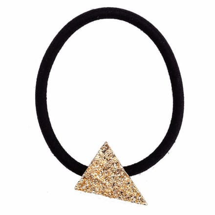 Haarsoires Haarelastiek – Driehoek 2,5cm – Metaalaccent - Goud Zwart