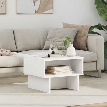 vidaXL - Salontafel - Wit - 48 - x - 46 - x - 35 - cm - Bewerkt - hout