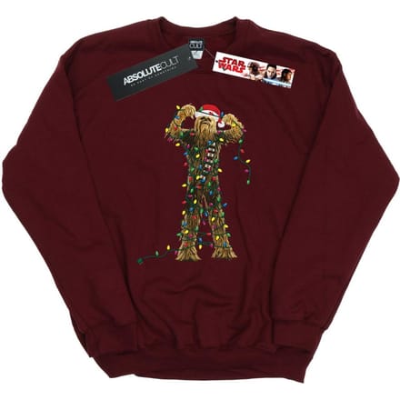 Star Wars Heren Chewbacca Kerstverlichting Sweatshirt (Bourgondië)