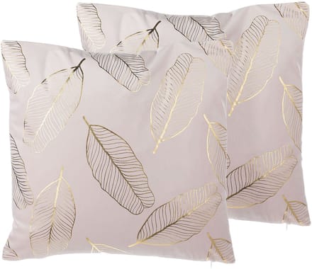 FREESIA - Sierkussen set van 2 - Roze - 45 x 45 cm - Fluweel