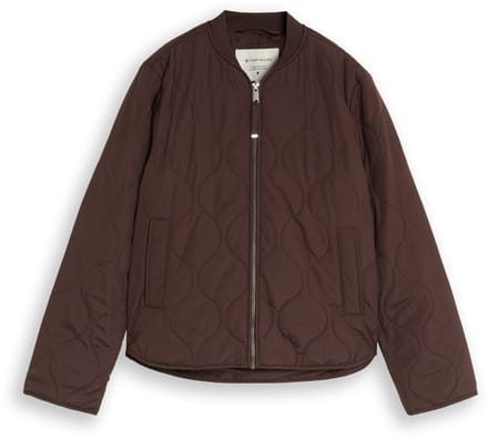 Tom Tailor - Gewatteerd jasje met bomberkraag - Maat L - java dark brown