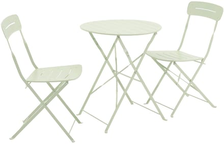 sweeek - Opklapbare ronde bistro tuintafel van staal + 2 stoelen - balconea