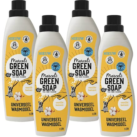 Marcel's Green Soap Wasmiddel Vanille & Katoen Multipack x4