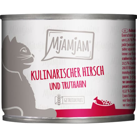 6x 200g MjAMjAM Culinary Venison and Turkey on Fresh Cranberries Wet Cat Food
