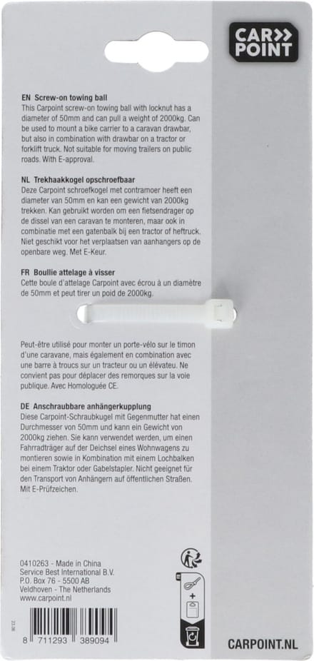 Carpoint Schroefkogel ø50mm met E-keur