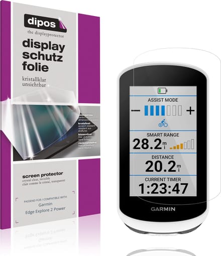 dipos – 2x Beschermfolie geschikt voor Garmin Edge Explore 2 Power | Krasbestendige & heldere Screenprotector Ultra-Thin