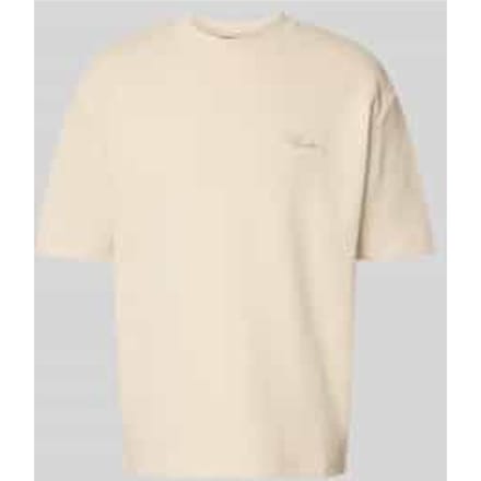Oversized T-shirt met structuurpatroon en labelstitching