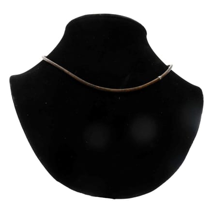 Bela Donaco - Ketting leder w3 – vintage bruin leder – Geoxideerd Sterling Zilver
