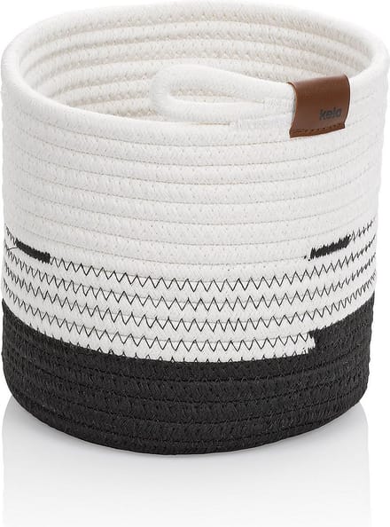 Mand, 18 x 17 cm, Rond, Wit/Zwart - Kela |Hedda