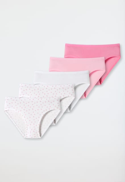 Slips, set van 5, stippen, meerkleurig  95/5 116