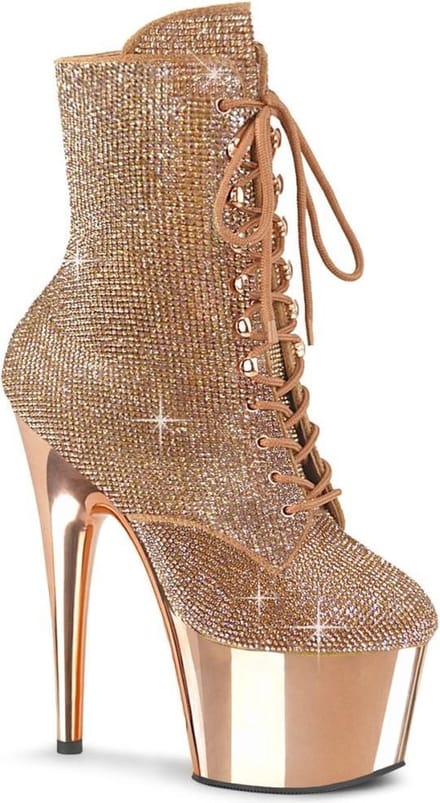 Pleaser - ADORE-1020CHRS Plateau Laarzen - US 7 - 37 Shoes - Champagne