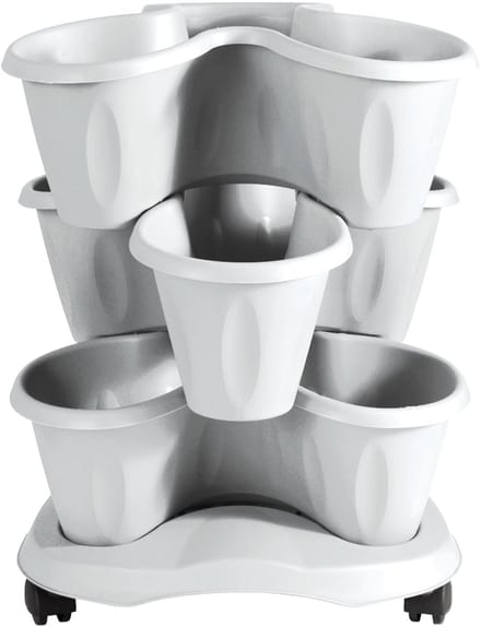3-delige bloempot Geranio wit - 4036.1