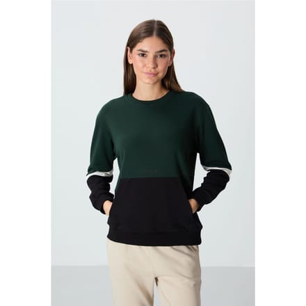Oversized Kleurblok Crewneck Sweatshirt