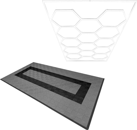 Hexagon LED-verlichting - Garage vloertegels - x 90 Grijs - x 30 Zwart