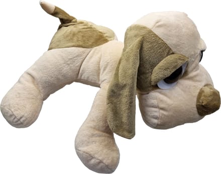 UNITOYS – Hond Pedro– Liggend met grote ogen – 45cm – Bruin