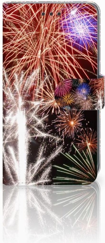 Boekhoesje voor Apple iPhone Xr Wallet Case met Pasjes Vuurwerk