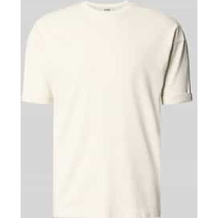 T-shirt met mouwomslag en ronde hals
