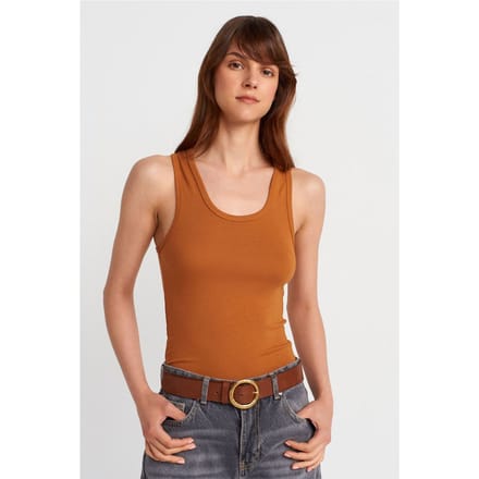 Geribde Mouwloze Cami Top