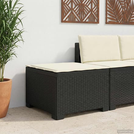 vidaXL - Eén-zits - Tuin - Sofa - met - Kussen - Rieten - Look - PP - Antraciet