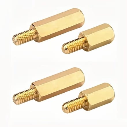 Allecto - Messing Mannelijke Vrouwelijke Hex Spacer