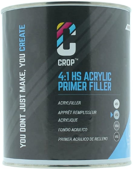 CROP 2K HS Acryl Primer Filler GRIJS VS2 - Blik 1 liter