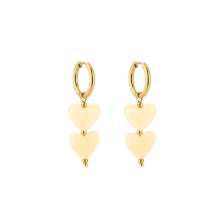 Hartjes oorbellen Beige