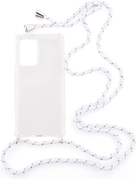 Shop4 - Geschikt voor Samsung Galaxy A32 Hoesje - Zachte Back Case met Koord Multi Wit
