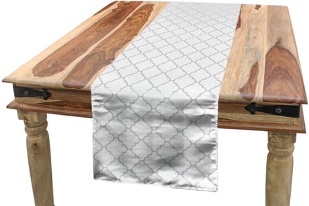 ABAKUHAUS Tafelloper 40×225 cm – Damast, Wit/Groen, Wasbaar