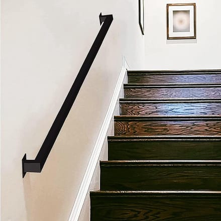 Stalen Trapleuning - Stevige Reling - Veilig Lopen - Hoog Draagvermogen - 50 cm - Zwart