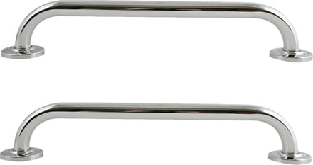 MSV Badkamer/douche wand/muur handgreep - 2x - rvs metaal - zilver - 30 cm - Extra stevige houvast beugel