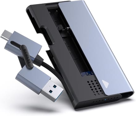 M.2 NVME SSD Behuizing met 10Gbps USB Type-C/Type-A, Ondersteunt UASP en Trim voor SSD's 2230/2242/2260/2280