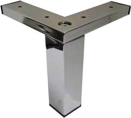 FLE - Stalen meubelpoot chroom hoek 4 bij 4 cm en hoogte 15 cm