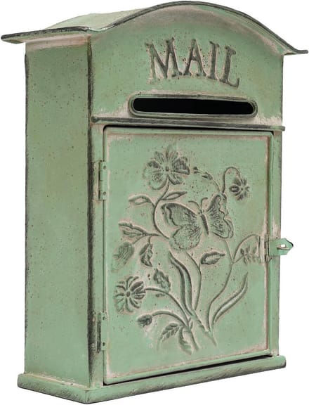 Wandgemonteerde Brievenbus Groen - Vintage Postbak met Haken voor Buiten