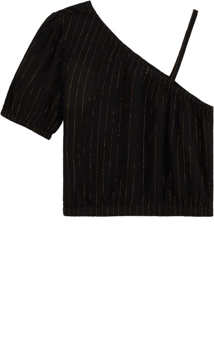 WE Fashion Meisjes one-shoulder top met glittergaren