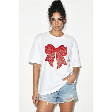 Overmaat Geprinte Katoenen T-Shirt