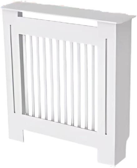 Radiatorombouw - 78x92 cm - Ombouw rooster - Verticale panelen - MDF - Stijlvol - Wit