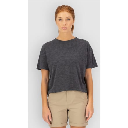 Mons Royale Zephyr Merino Tencel Boxy Base Layer Top grijs