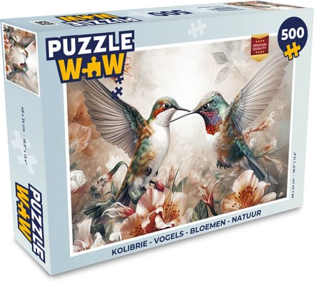 Puzzel Kolibrie - Vogels - Bloemen - Natuur - Legpuzzel - Puzzel 500 stukjes