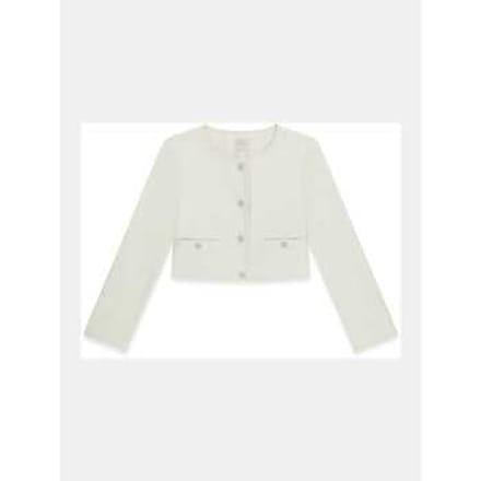 Guess kinderjasje j6rl01wfv60 g012 pu ls jacket ceremonie puur wit
