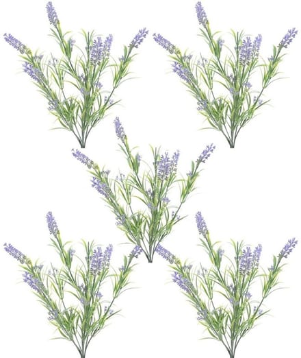 Lavendel kunstplant bundeltje - 5x - bosje - paars - 44 cm -