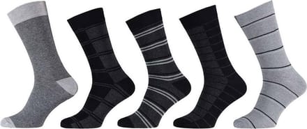 Apollo - 10-Pack - Gestreepte Herensokken - Gestreept Katoen - 5-Pack - Heren - grijs - 43-46 - 120421015